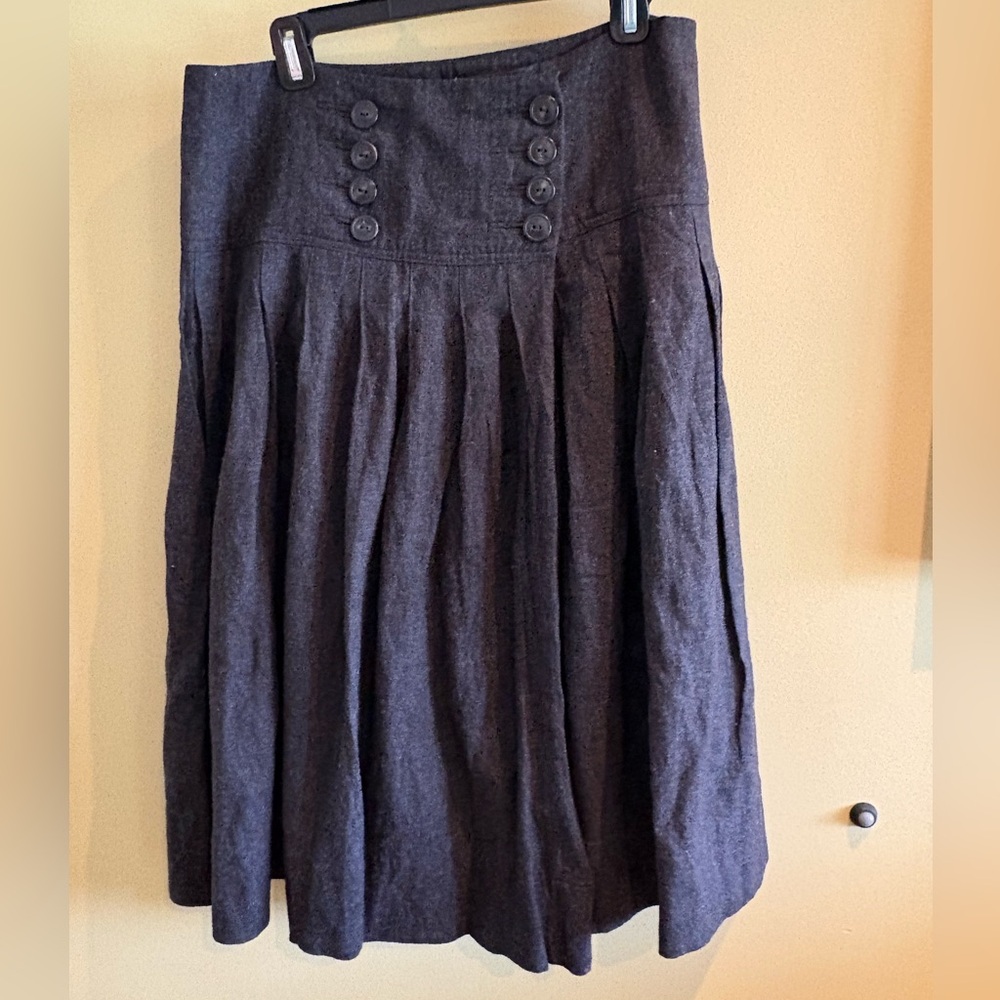 PAUW Charcoal 8 Button-Detail A-Line Skirt from Amsterdam. Size 3 so like a 10.